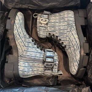 Givenchy Terra combat boots in denim blue